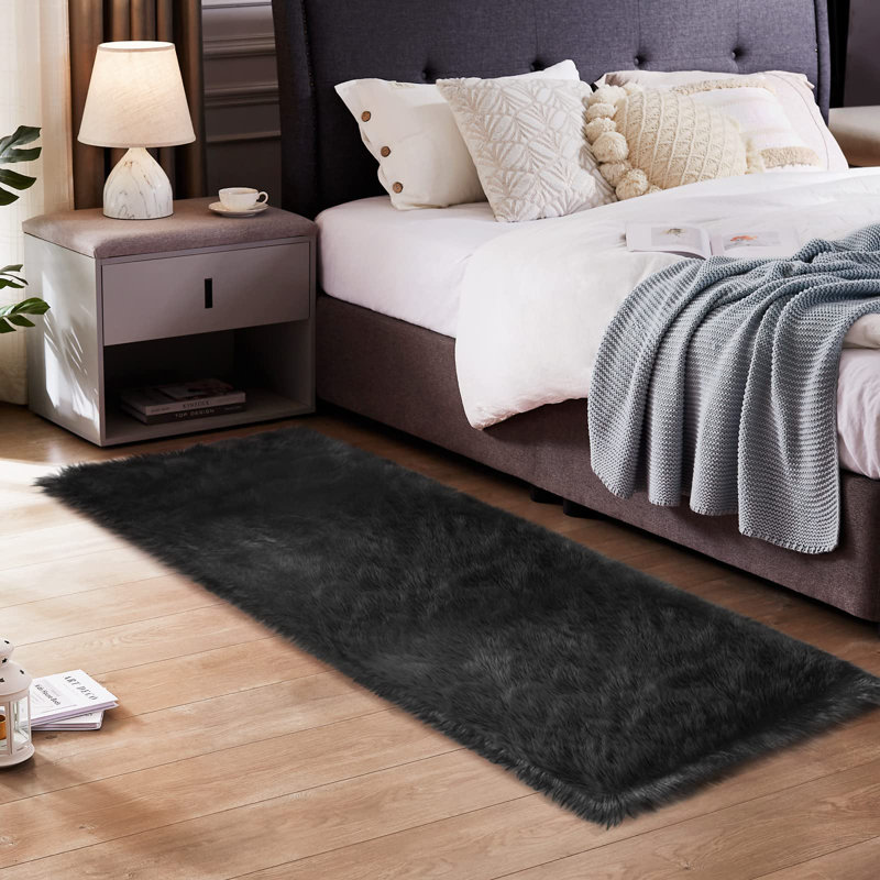 Faux Sheepskin Indoor Rug, Runner 2' x 8'