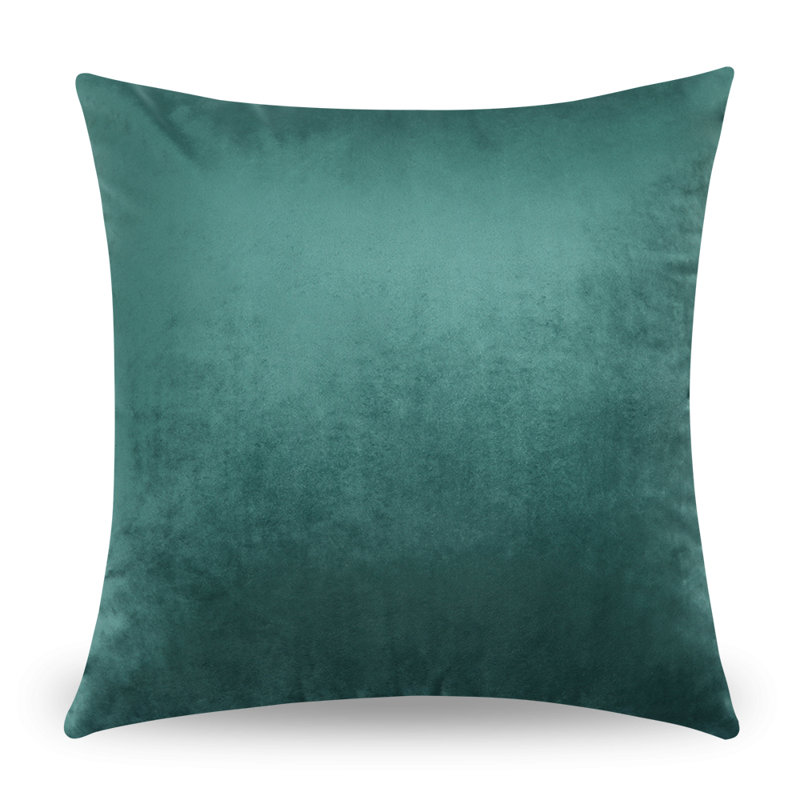 Housse de coussin carré en velours , Bleu sarcelle