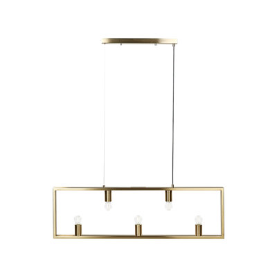 Bayas 5 - Light Brass Square/Rectangle Pendant