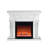 Artificial Crystals Fireplace, Electric 1500W Heating, 3D Flame Effect, Remote Control, Feature, Black Portable Unit For Living Room Fireplace With Acrylic Mirror, Led Flames, Adjustable Heat,