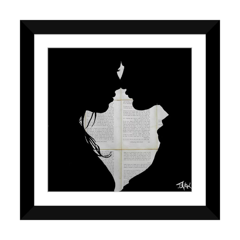 « true », impression sur toile, Papier d'art encadré noir, Blanc, H 24 po x l 24 po x P 1 po
