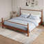 Base de lit plateforme en bois avec tête de lit tapissier et lattes, pieds-1922497904