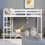 Lit mezzanine double en bois massif avec bureau intégré Giesbert par Harriet Bee-212164985