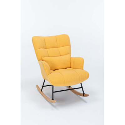 Chaise berçante, chaise berçante, fauteuil oscillant rembourré avec dossier haut, chaise de lecture, chaise berçante moderne, fauteuil inclinable, fauteuil inclinable pour le salon, la chambre de bébé et la chambre à coucher