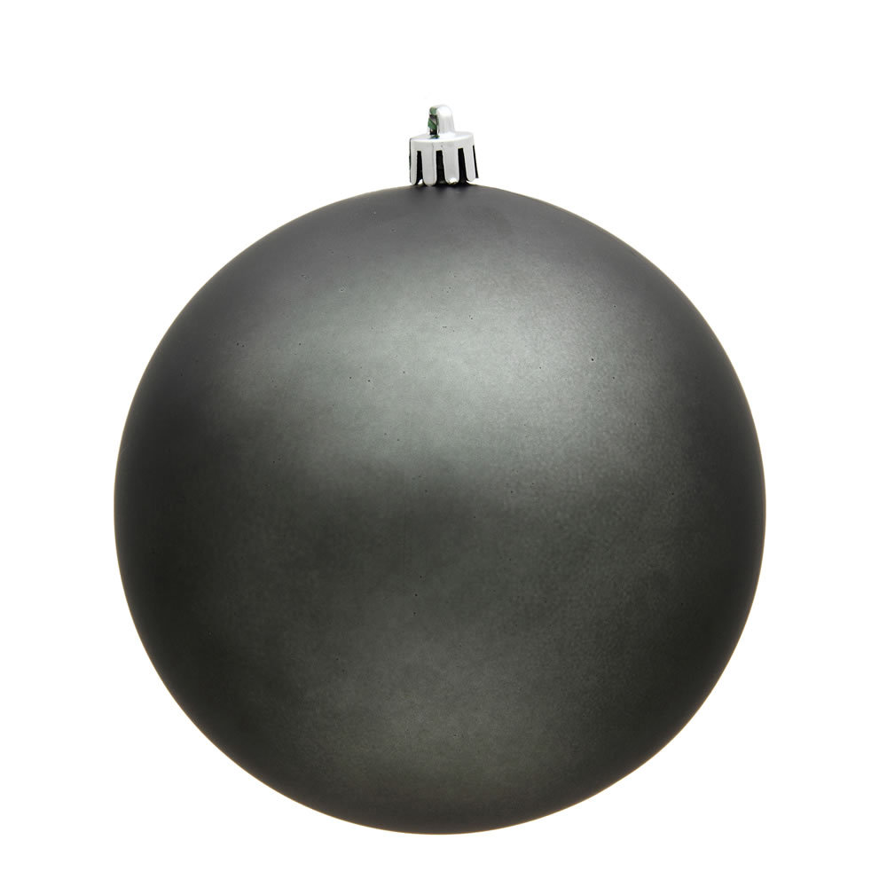 Holiday Décor Ball Ornament, 10" H x 10" W x 10" D, Matte Pewter