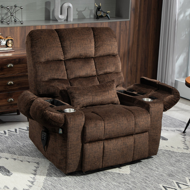 3-motor Lift Chair With Adjustable Seat Height Zero Gravity Lay Flat Recliner With Heat Massage - Flip Arm Storage Cup Holders - Power Lift Recliner For Elderly – Lumbar Pillow – Big Tall 400 Lbs
