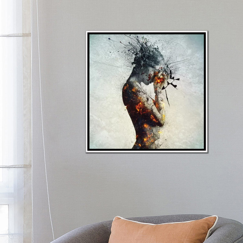 «Delibération» par Mario Sanchez Nevado - reproduction sur toile, H 26 po x l 26 po, Toile avec cadre flottant, Blanc