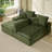 94.5" Corduroy Upholstered Modular Sofa, Compression Foam Bonless Sofa & Chaise with Cupholder and Side Pocket-1750224116