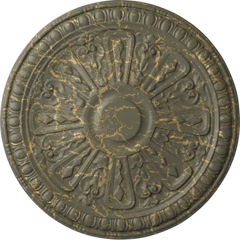 Médaillon de plafond 18 "de diamètre extérieur x P 1 1/4" (convient aux auvents jusqu'à 5 3/8 "), Hamamélis craquelé