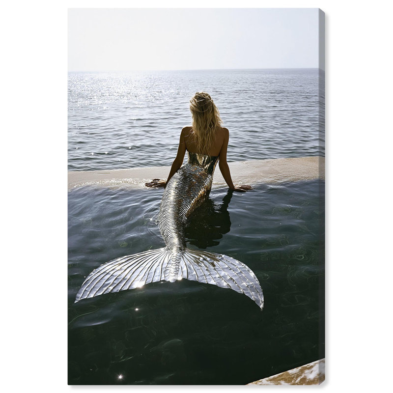 «Mermaid Noon» par Art Remedy, H 36 po x l 24 po, Toile tendue, Toile tendue