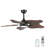 44-Inch Ceiling Fan With Light, 5 Solid Wood Blades, DC Motor, APP & Remote Control, Dimmable Full-Spectrum LED, Reversible Airflow, For 15X15 Ft Living Room Bedroom, Works On Sloped Ceilings