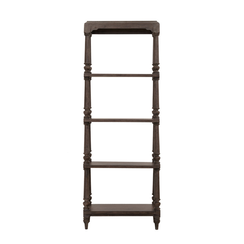 Chimney Smoke Distressed Wood Open Shelf Etagere