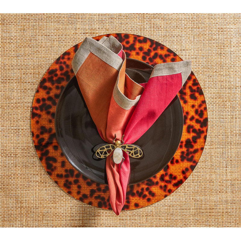 Dip Dye Linen Napkin, Cranberry/Orange