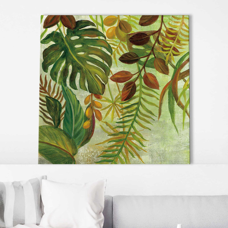 «Tropical Greenery I» par Silvia Vassileva, Toile tendue, H 18 po x l 18 po x P 1 po
