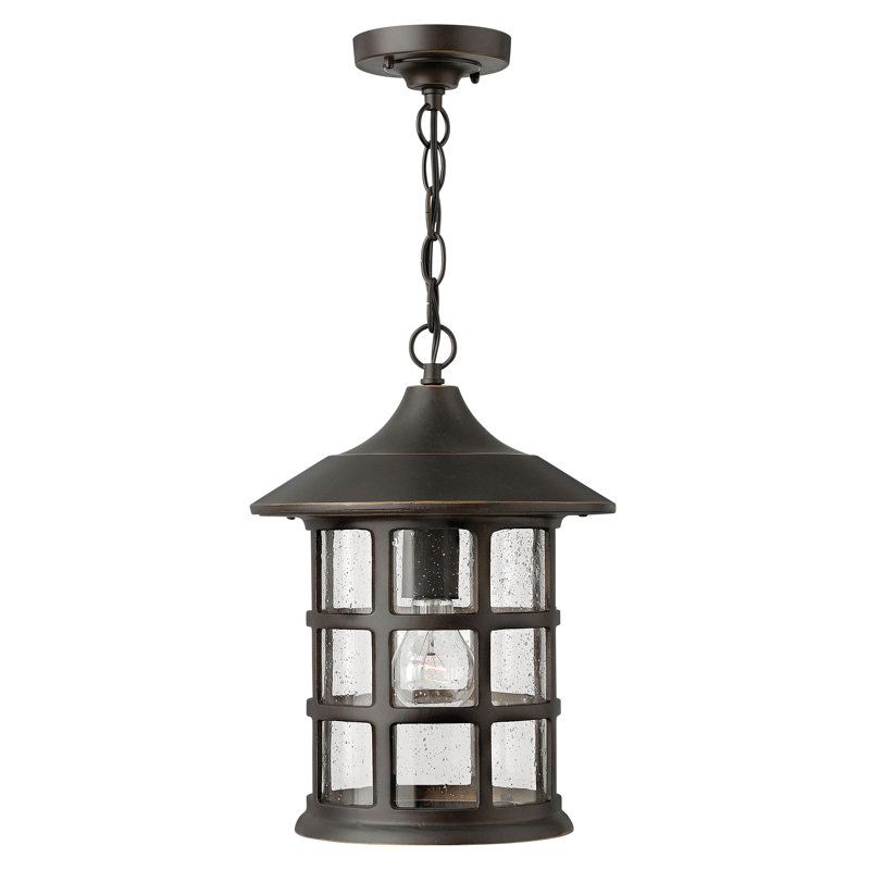Freeport 1-Light Outdoor Hanging Lantern, Incandescent, Black