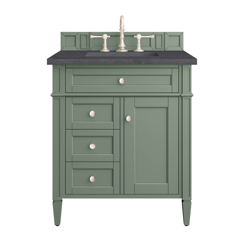 Brittany 30'' W Single Vanity, Charcoal Soapstone, Smokey Celadon, 8" Widespread
