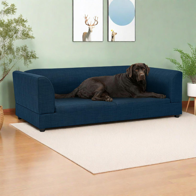Canapé confortable surdimensionné pour animaux de compagnie de taille moyenne / grande avec dossier, accoudoirs et coussin moelleux