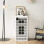 Armoire à vin modulaire 32 bouteilles, style buffet, finition, l 18,05 po x P 15,76 po x H 35,1 po, panneau de particules 32, ligne droite foncée, X &