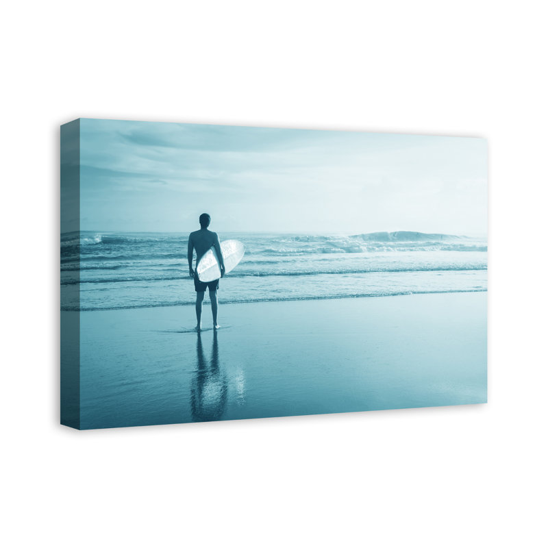 Mon surfer monochrome - impression sur toile tendue, H 16 po x l 24 po