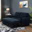 Futon de salon moderne de couleur bleu marine et canapé réglable