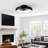  Flush Mount Ceiling Fan With Remote And Light, Black, Bladeless Ceiling Fan