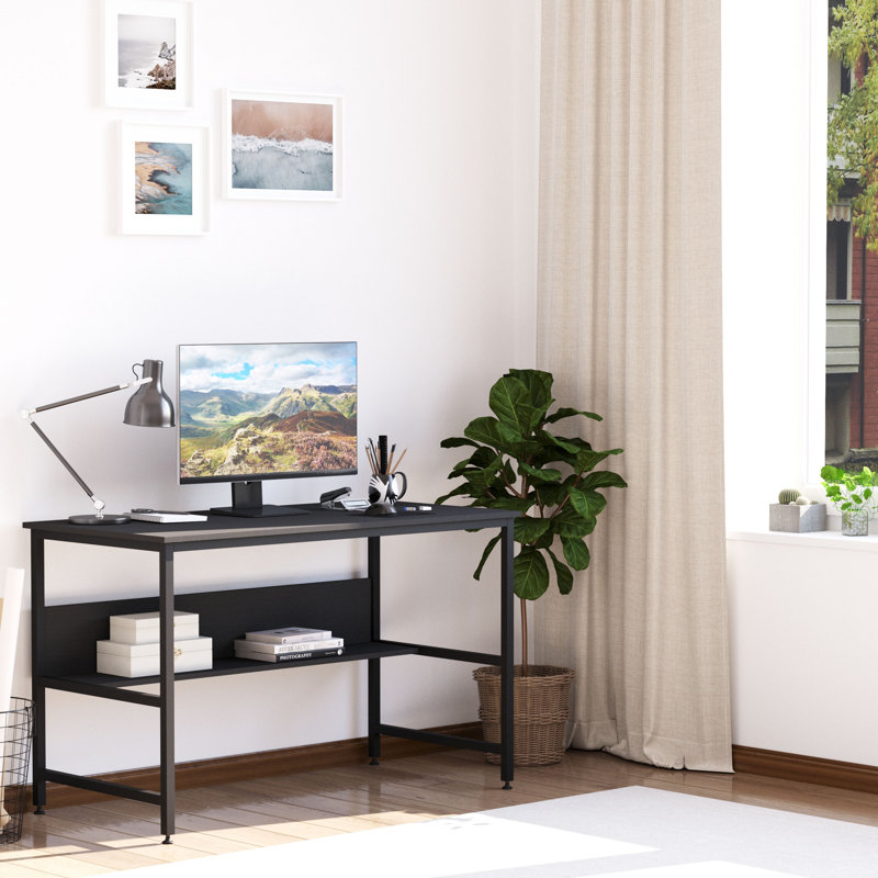 Metal Base Computer Desk, Black