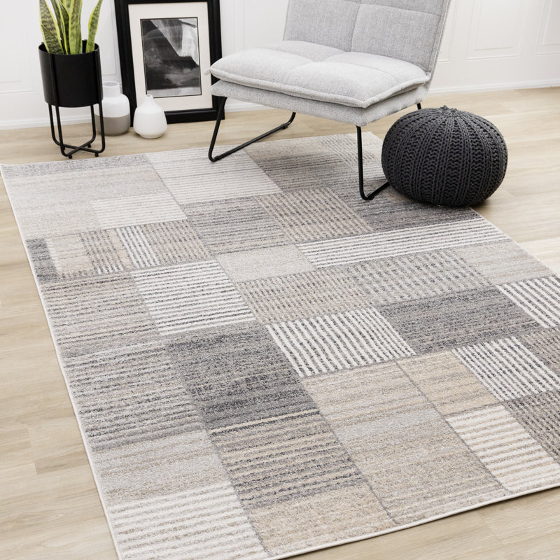 Tapis d'intérieur gris Beaumys, Rectangle 5 pi 3 po x 7 pi 7 po