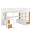Lit mezzanine double avec bureau, tablettes et tiroirs-1057410506