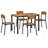 5 Piece Industrial Dining Table Set For 4, Rectangular Kitchen Table And Chairs, Dining Room Set For Small Space