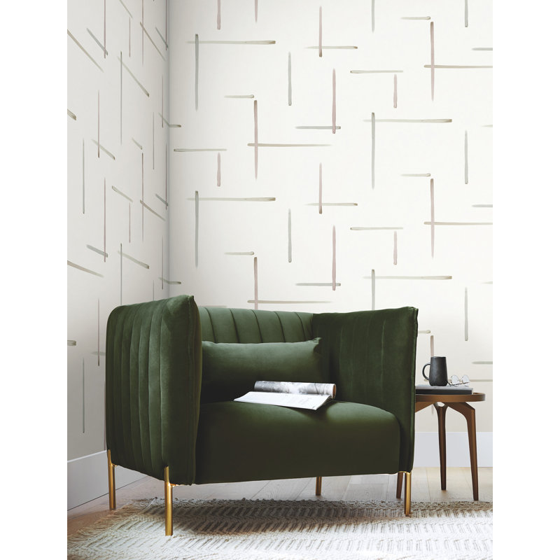 Gilded Sumi-E Wallpaper, Light Tan