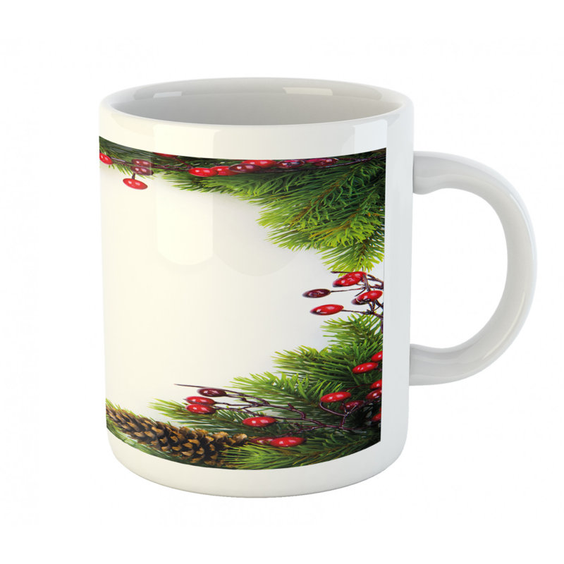 Grande tasse à café à sapin en pin naturel baies