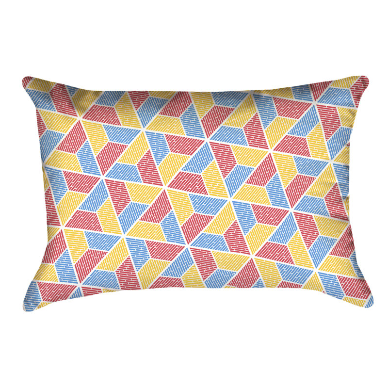 Coussin lombaire intérieur / extérieur Katelyn Elizabeth, Bleu / rouge / jaune