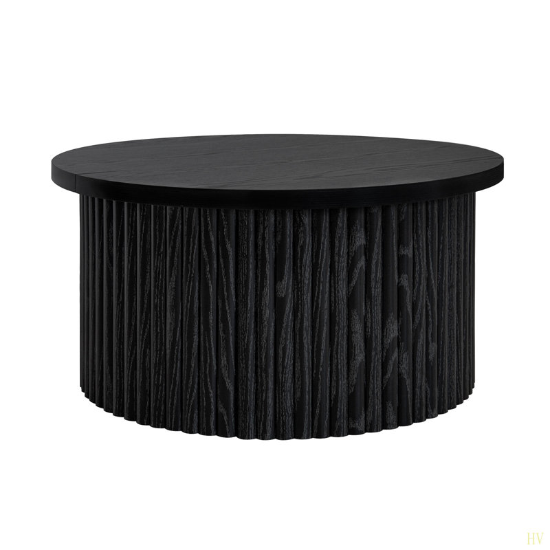 Table basse, table basse ronde, table d'appoint moderne pour salon, appartement, Noir