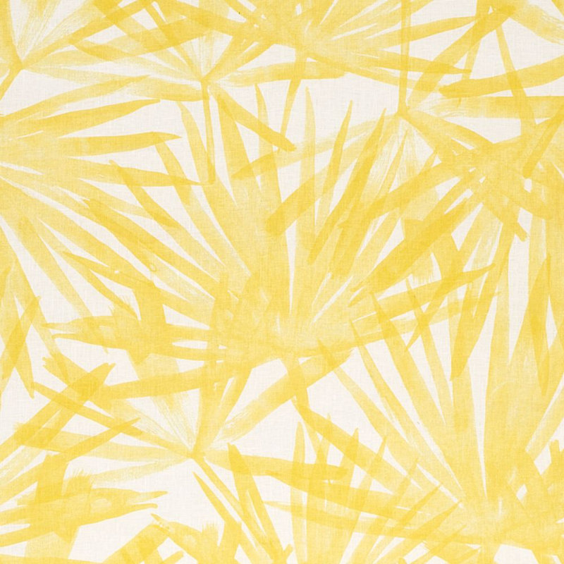 Tissu en lin Sunlit Palm, Jaune