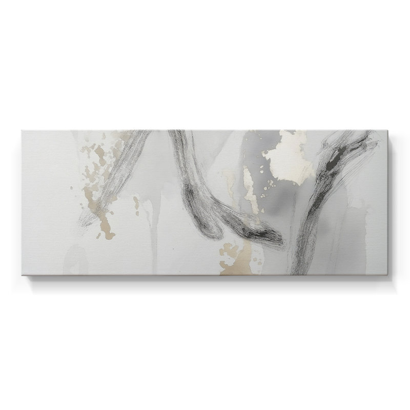 Série abstraite-Dxxxiv - Toile tendue avec châssis - Prêt à accrocher, H 16 po x l 40 po