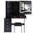 37" Middle Size Left Bedside Cabinet Vanity Table + Cushioned Stool Dresser Set-891661621
