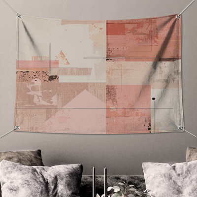 Textured Pink Abstract Wall Tapestry - Abstract Wall Decor