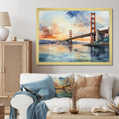 Edurardo Orange Bridge Golden Gateway IV - reproduction sur toile
