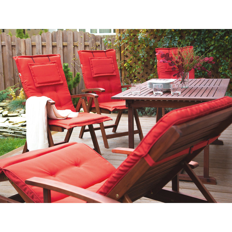 Galilea Solid Wood Armchair, Red