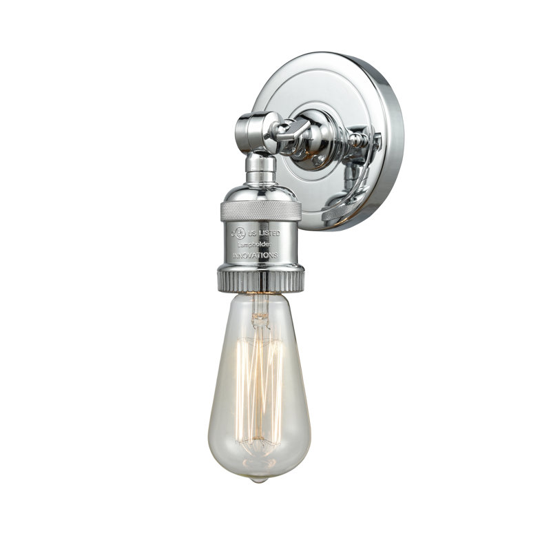 Chickerell Armed Sconce, 6 Watt Vinage LED Bulb, Polished Chrome