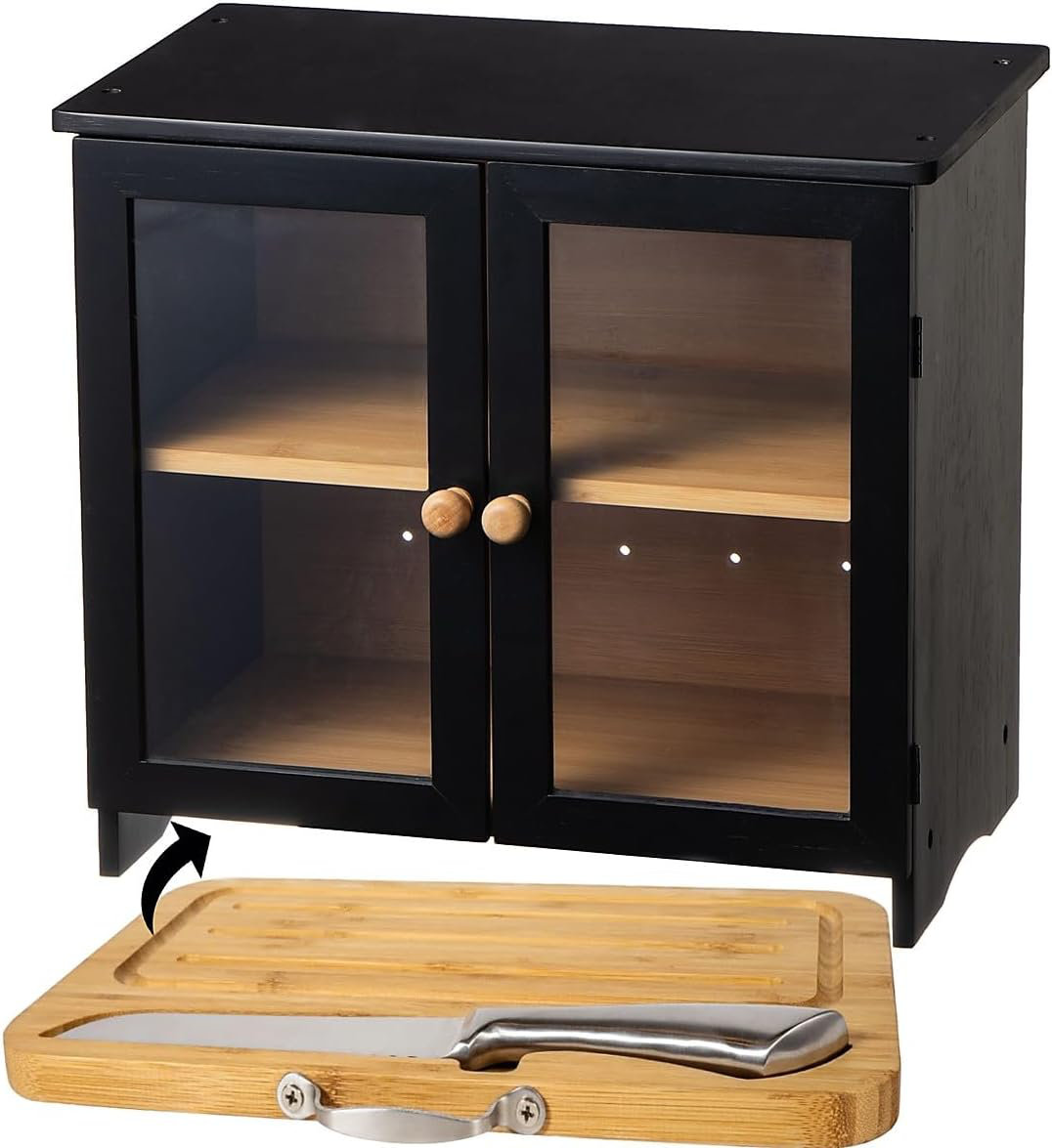 Hokku Designs Large Black Bread Box For Kitchen Countertop - Wayfair Canada