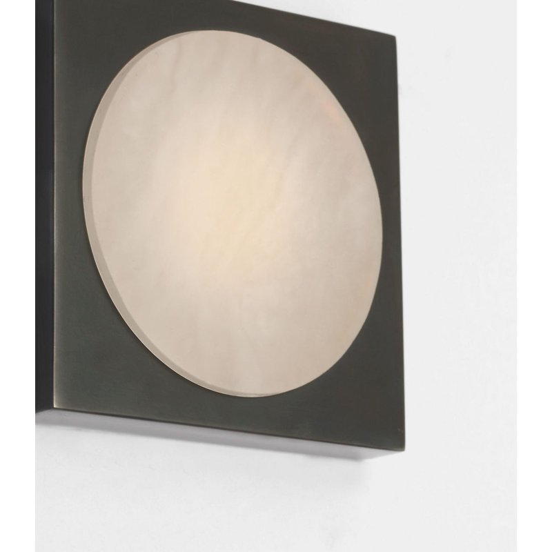 Dichotomy Sconce with Alabaster, 4.5" H x 4.5" W x 0.75" D, Bronze, 1 Lights