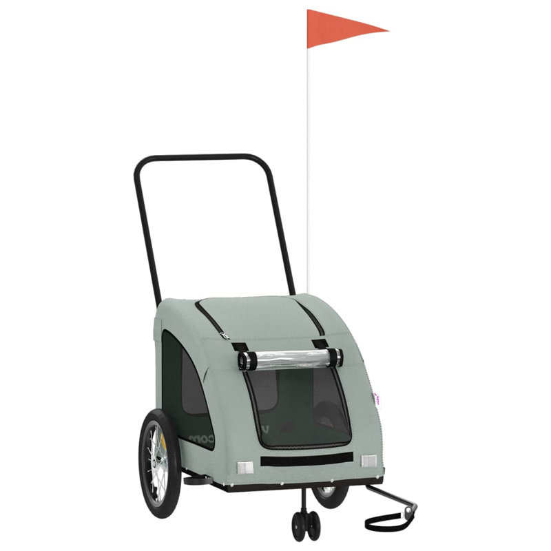 Foldable Pet Bike Trailer, grey, 63.5 x 124.5 x 66 cm