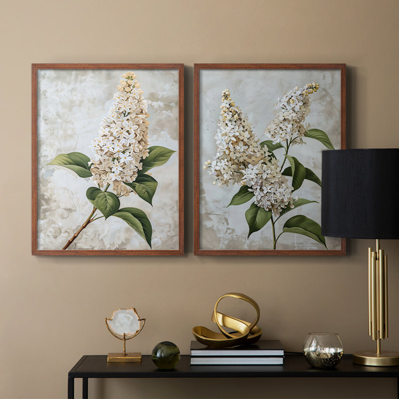 Série FLORAL CCL - Reproduction encadrée de qualité supérieure - prête à être accrochée - aucun clou requis - aucun clou requis