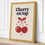 Cherry on Top Retro 1 Piece Wrapped Canvas Wall Art-205478769-205478773
