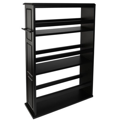 Slim Rolling Storage Cart - 4 Tier Utility Cart with Handle and Wheels for Bathroom, Kitchen and Laundry Room