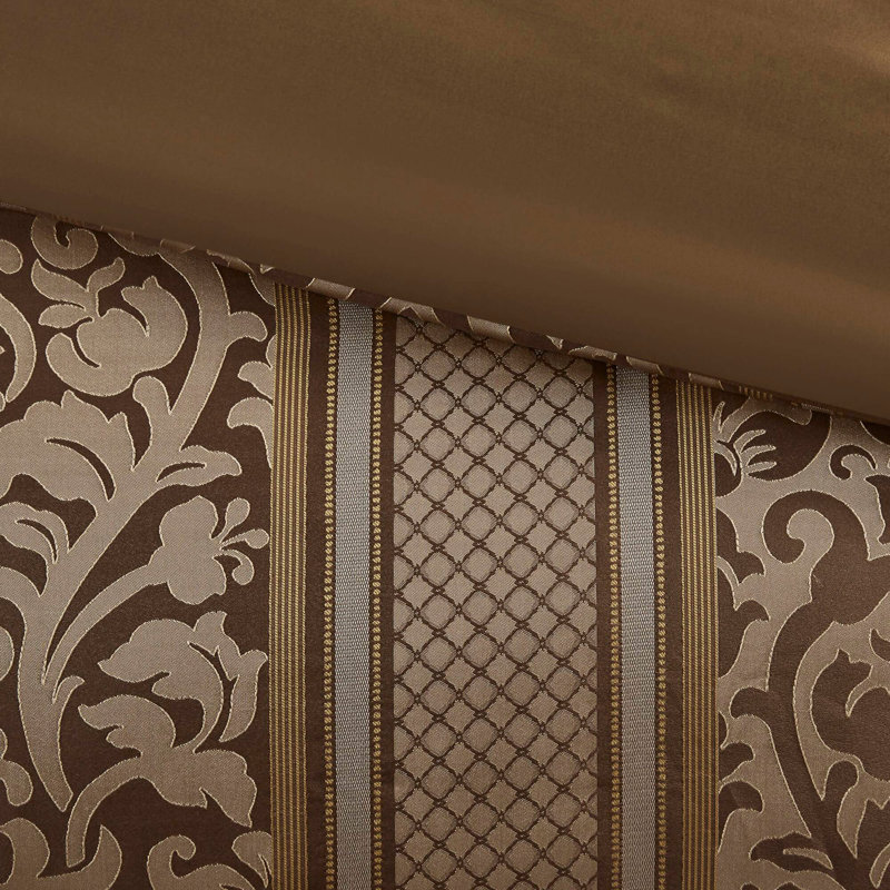Ensemble d'édredon 6 pièces avec coussins décoratifs en jacquard, Édredon double / double