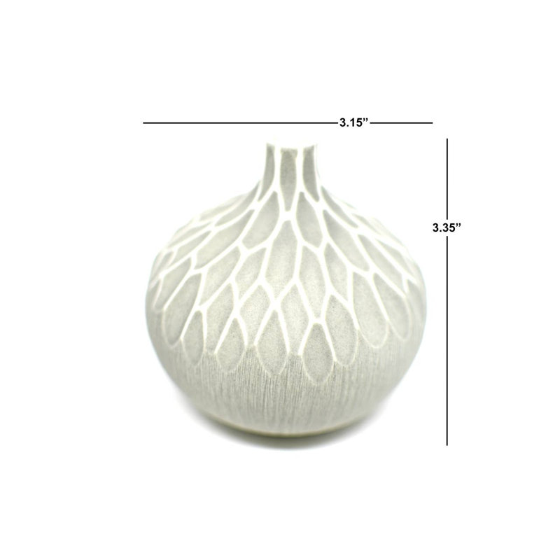 Aurorah Table Vase 1, 3.4" H x 3.2" W x 3.2" D, Gray