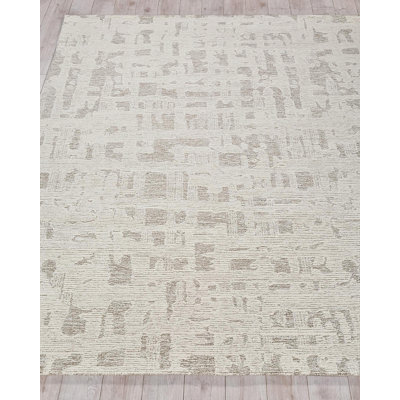 Exquisite Rugs Park City Handmade Hand-Tufted New Zealand Wool On Canvas Natural Beige/Ivory Area Rug