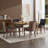 Dining Thickened fabric chairs with neutrally toned solid wood legs Set of 2